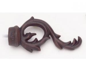 Leaf Scroll Finial With Plug - 777 - Rust